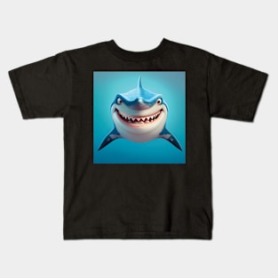 Grinning Shark in Cartoon Style Kids T-Shirt